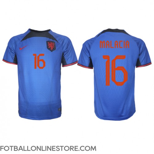 Billige Nederland Tyrell Malacia #16 Bortetrøye VM 2022 Kortermet
